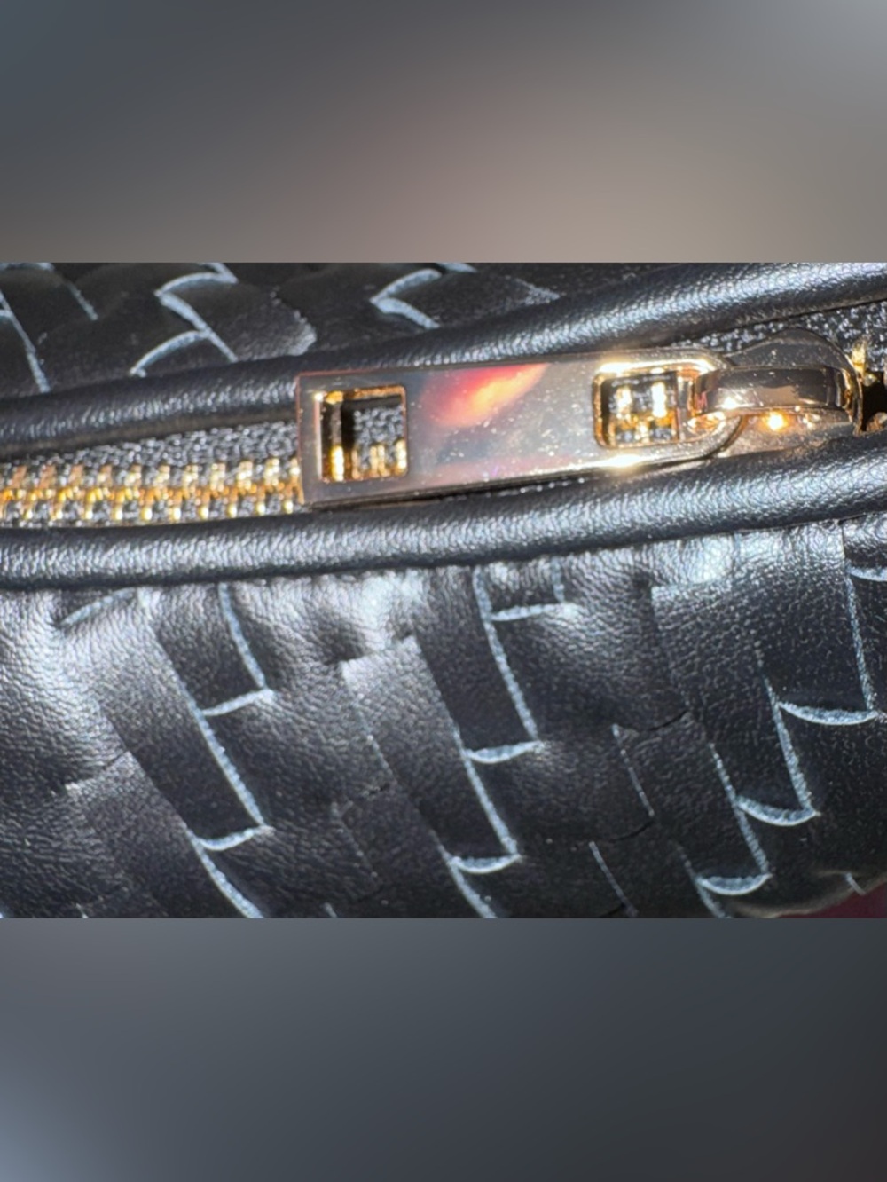 New Black Woven Hobo Shoulder Bag with Gold Buckle & Zipper, a new day - Picture 11 of 12